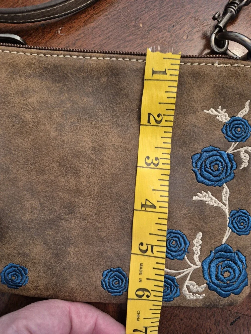 Justin Boots Brown Floral-Embroidered Convertible Bag NWT